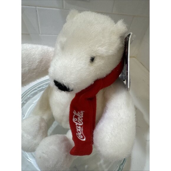 Coca Cola Polar Bear, Coke Plush Toy, 2014 Coca Cola 7" inch White Bear - Picture 3 of 11